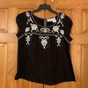 NWOT Vintage Forbidden Los Angeles Short Sleeve Top Blouse Size XL